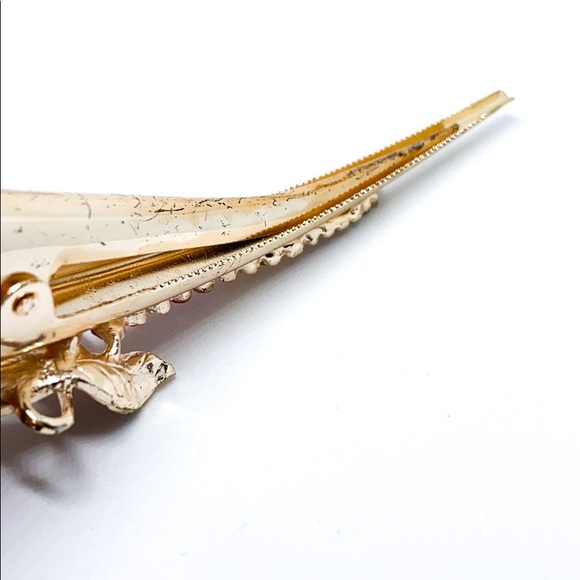 Pink & Gold Floral Hair Clip - Picture 7 of 8